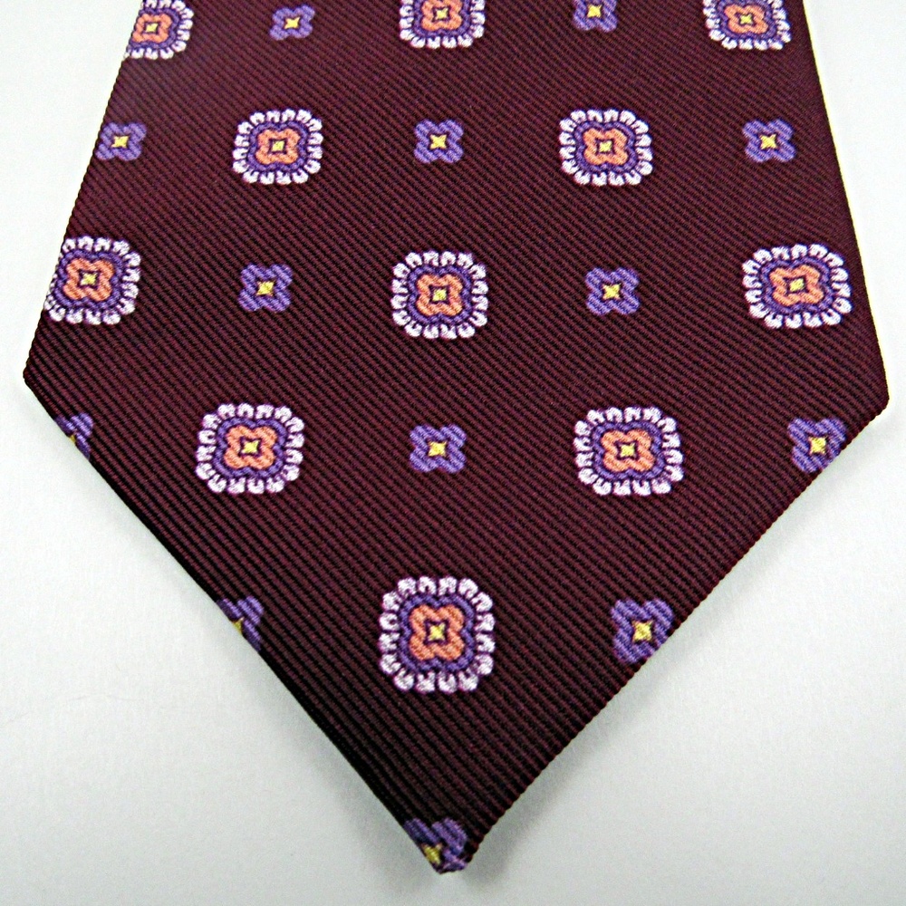 Kiton Napoli Mens Necktie - Purple, Floral Pattern